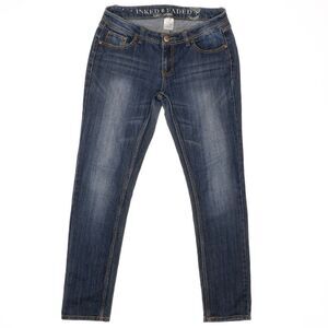 Inked & Faded Curvy Skinny Jeans Size 4 Womens Blue Denim Measures 30 x 29.5